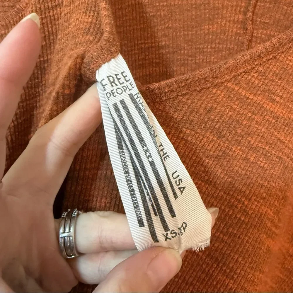 Free People Terracotta Knit Top XS